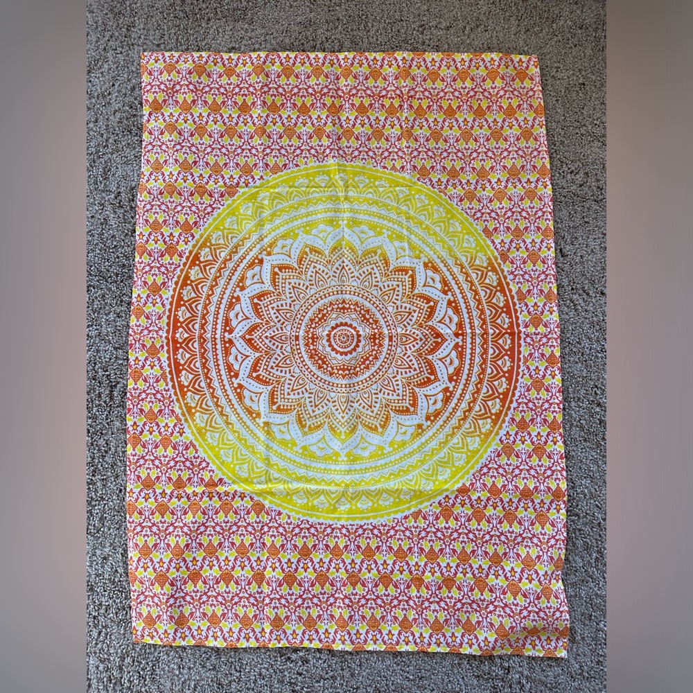 Free with any purchase: Yellow and orange cloth or wall tapestry